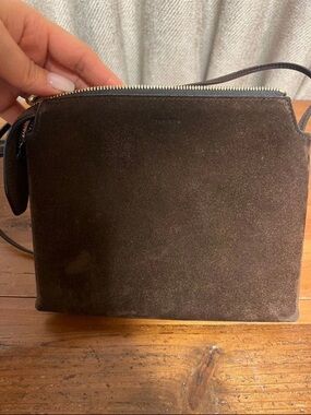 The Row Chocolate Suede Messenger Bag